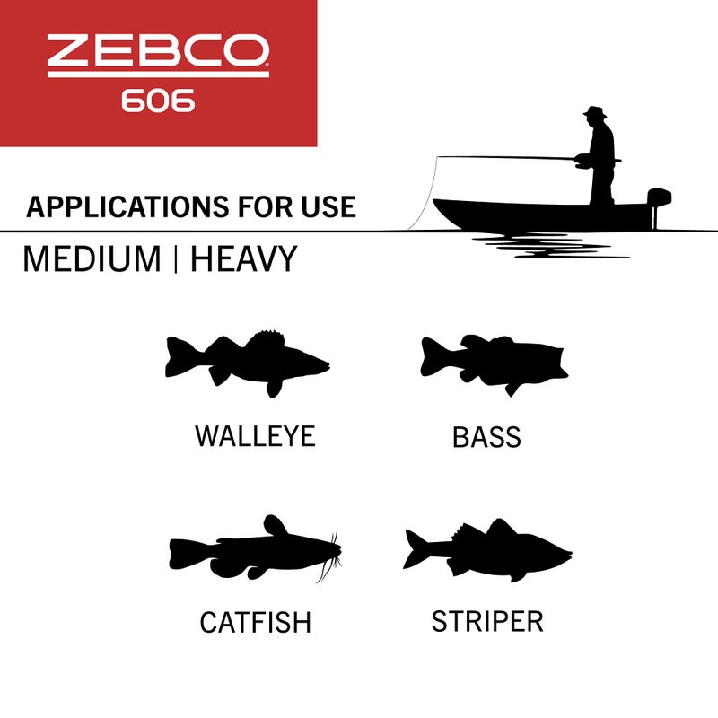 Zebco 606 Spincast Fishing Reel, Size 60 Reel, Right-Hand Retrieve, Pre-Spooled with 20-Pound Zebco Fishing Line, QuickSet Anti-Reverse and Dial-Adjustable Drag, Black, Clam Packaging - Image 5